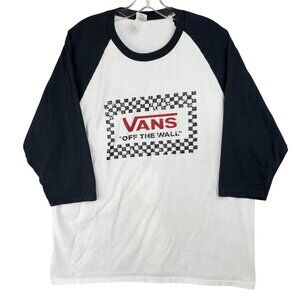 Vans "Off The Wall" Raglan Tee XL Black & White Checkerboard By Gildan